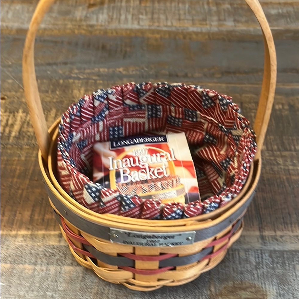 Longaberger Patriotic Basket with Handle 1997 Inaugural Basket